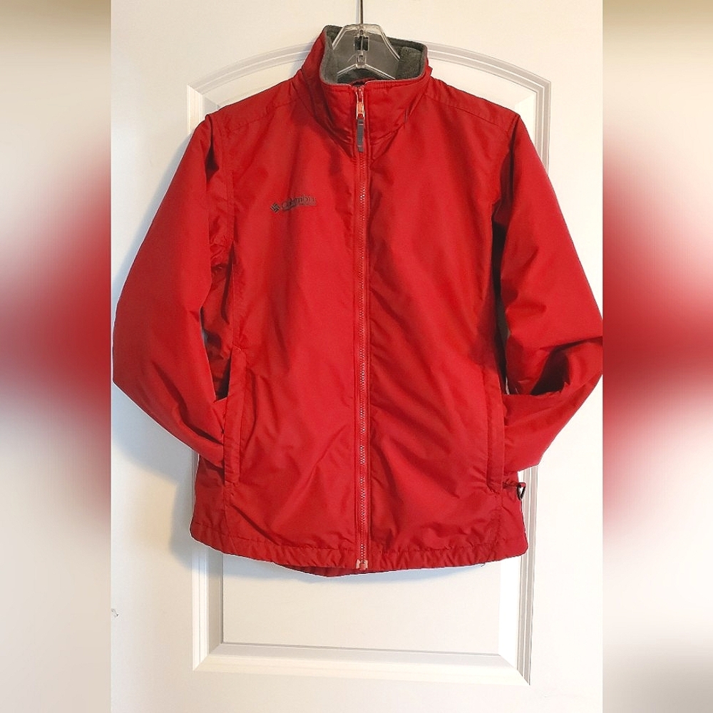 Vintage Columbia Jacket Waterproof Fleece Lined Red Ladies Small